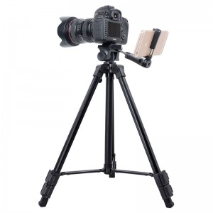 Kingjoy VT-930 Portable Aluminum DSLR Camera Tripod Stand with Pan Tilt Head, Phone Clip, Carry Bag