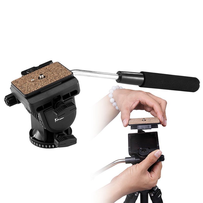 Kingjoy VT-1500 Adjustable Camera Video Tripod Legs Stand with Detachable Fluid Drag Pan Tilt Head