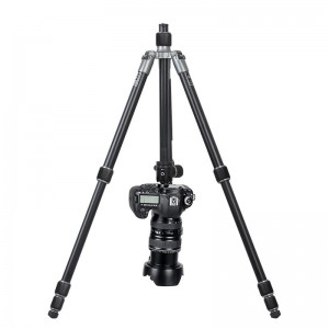 Kingjoy Best Selling Low Angle Shooting Buckle 4 sections Aluminum Tripod with Low Gravity Center Ball Head