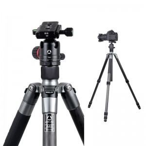 Kingjoy Best Automatic Leg Angle Adjustment Spiked Feet Aluminum Tripod Monopod with Professional Damping Ball Head