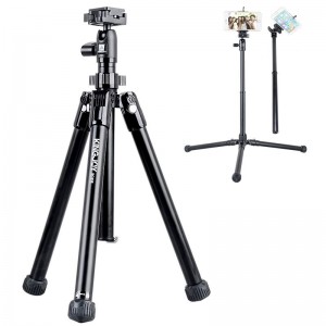 Kingjoy SC056 5 sections foldable Tripod Kits with low angle shooting and center column can be used as monopod