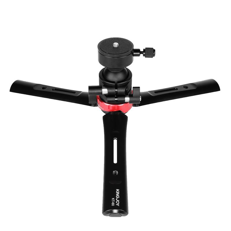 KINGJOY New Aluminum Wearable Tabletop Tripod KT-60 with Adjustable Angle Design and 360 Degree Rotating Ball Head
